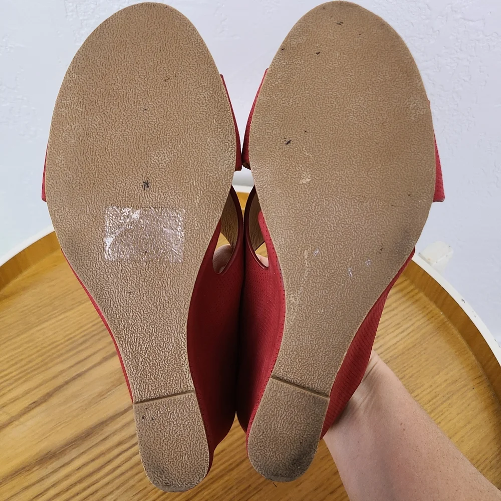 Matisse Harlow Red Leather Slingback Wedges